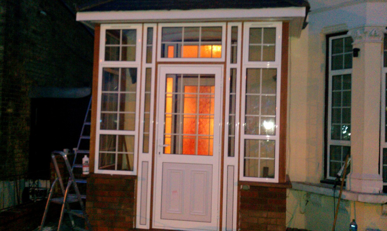 uPVC porch with Georgian bar glazing installed in Enfield